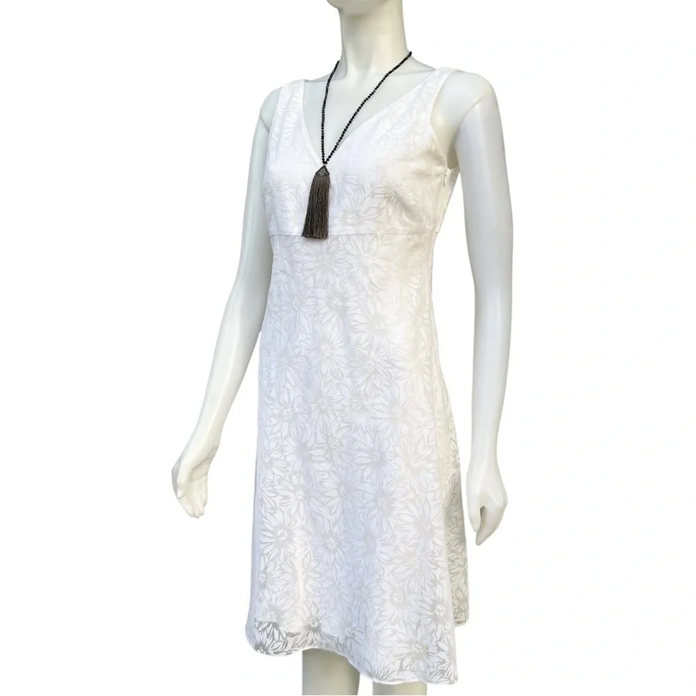ANN TAYLOR White Babydoll Dress‎ Floral Coquette Whimsy Goth Quiet Luxury Y2K